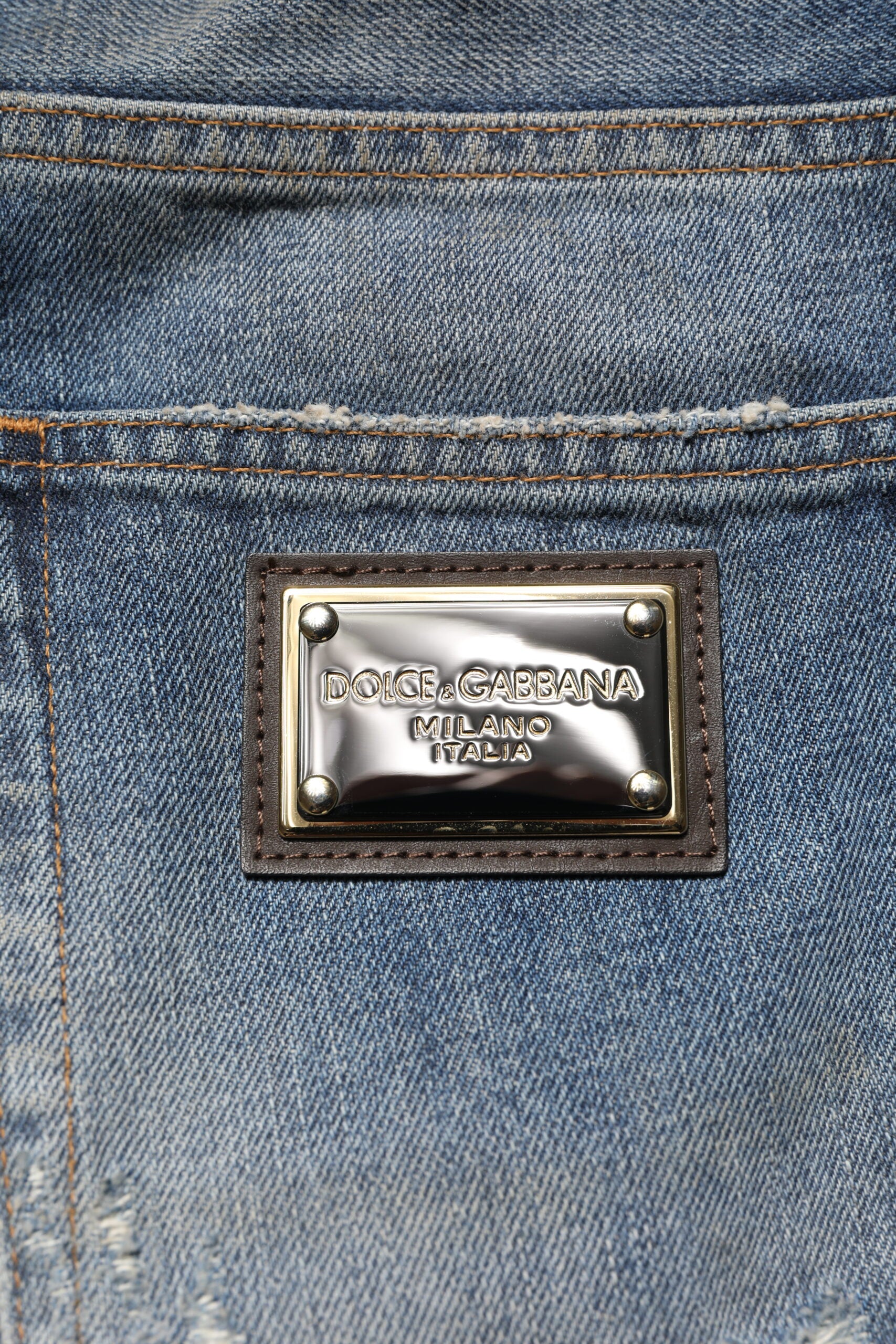 Blue Cotton Tattered Men Denim Jeans-Dolce & Gabbana-LabelTerrace.com