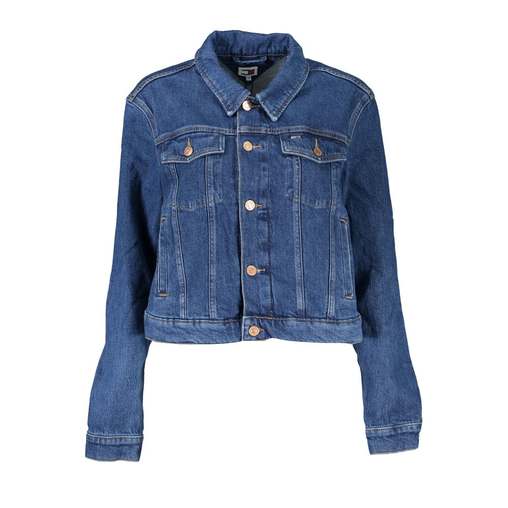 Blue Cotton Women Jacket-Tommy Hilfiger-LabelTerrace.com