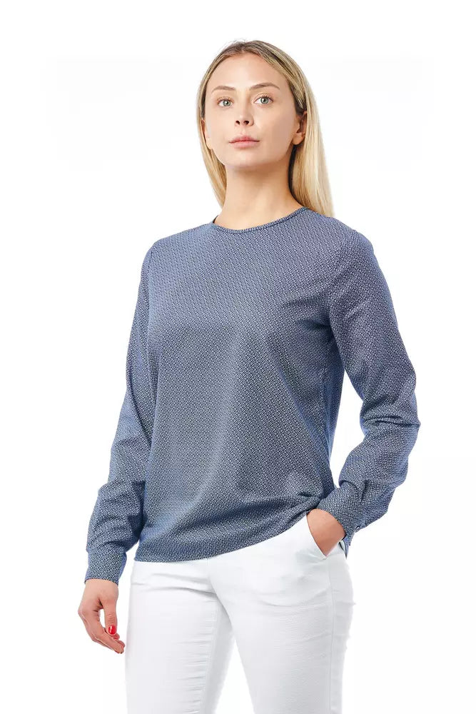 Blue Cotton Women Shirt-Bagutta-LabelTerrace.com
