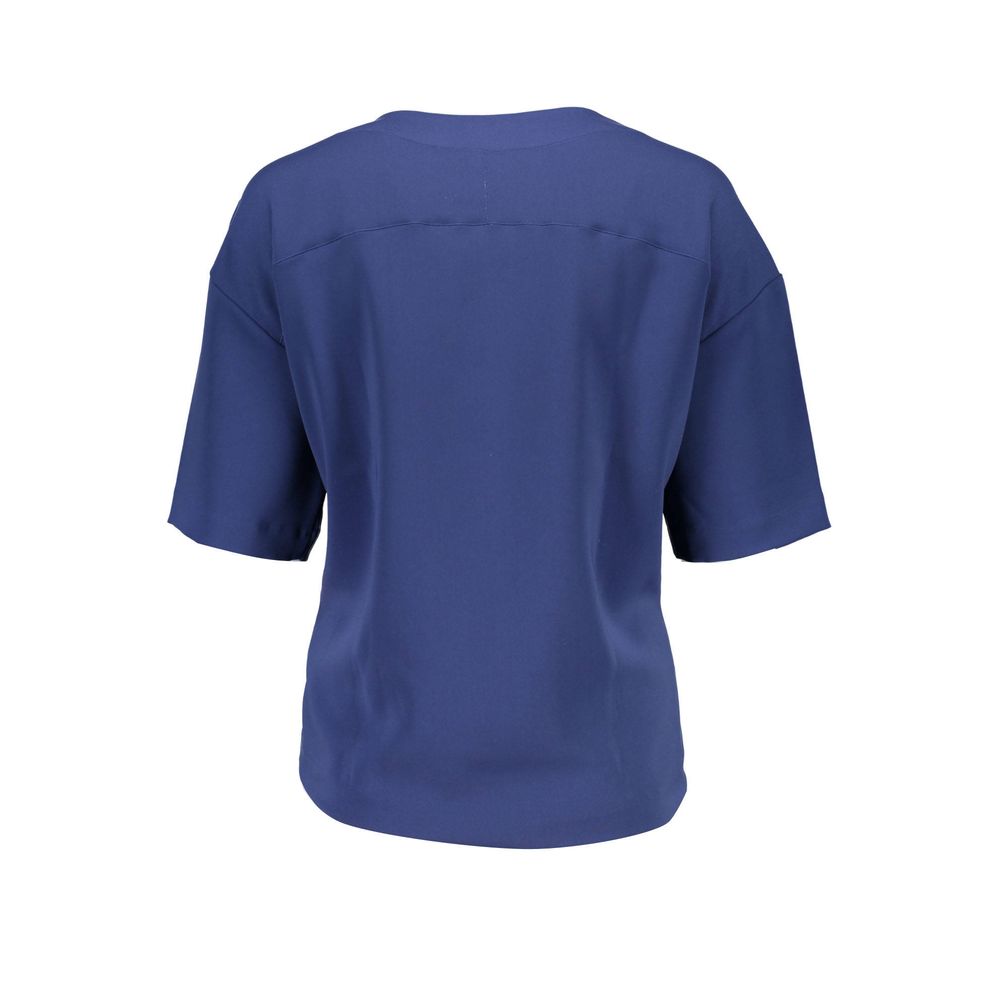 Blue Cotton Women T-Shirt-Gant-LabelTerrace.com
