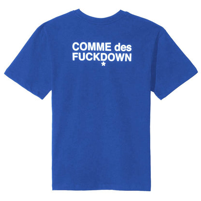 Blue Cotton Women T-Shirt-Comme Des Fuckdown-LabelTerrace.com