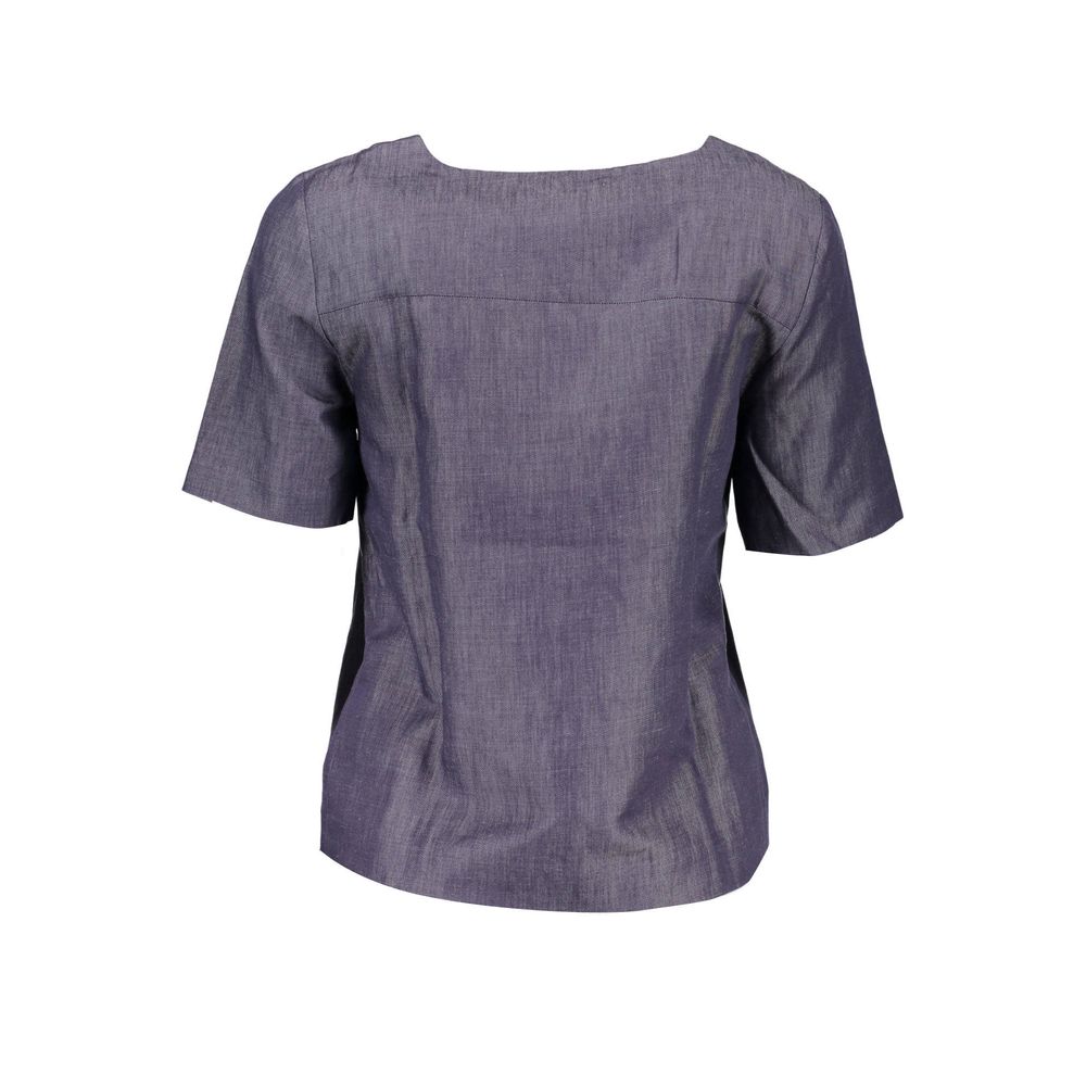 Blue Cotton Women T-Shirt-Gant-LabelTerrace.com