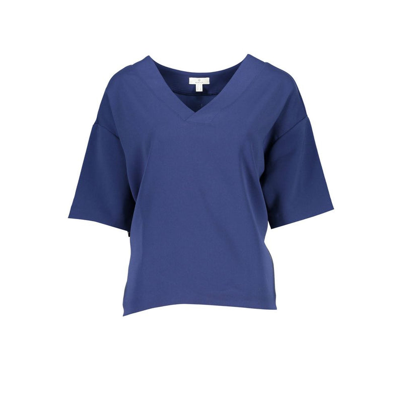 Blue Cotton Women T-Shirt-Gant-LabelTerrace.com