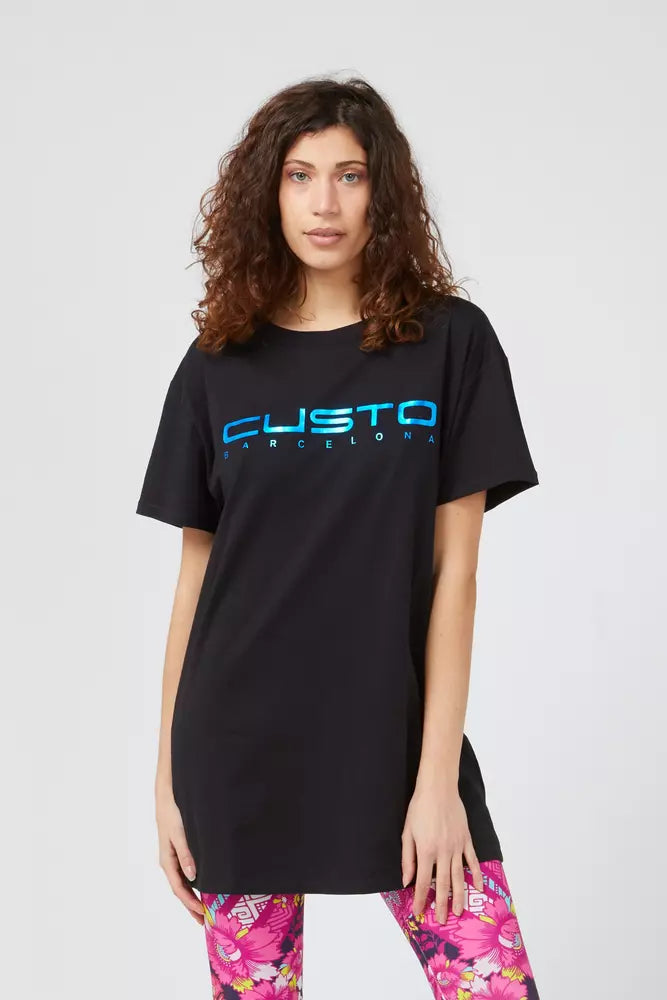 Blue Cotton Women T-Shirt-Custo Barcelona-LabelTerrace.com