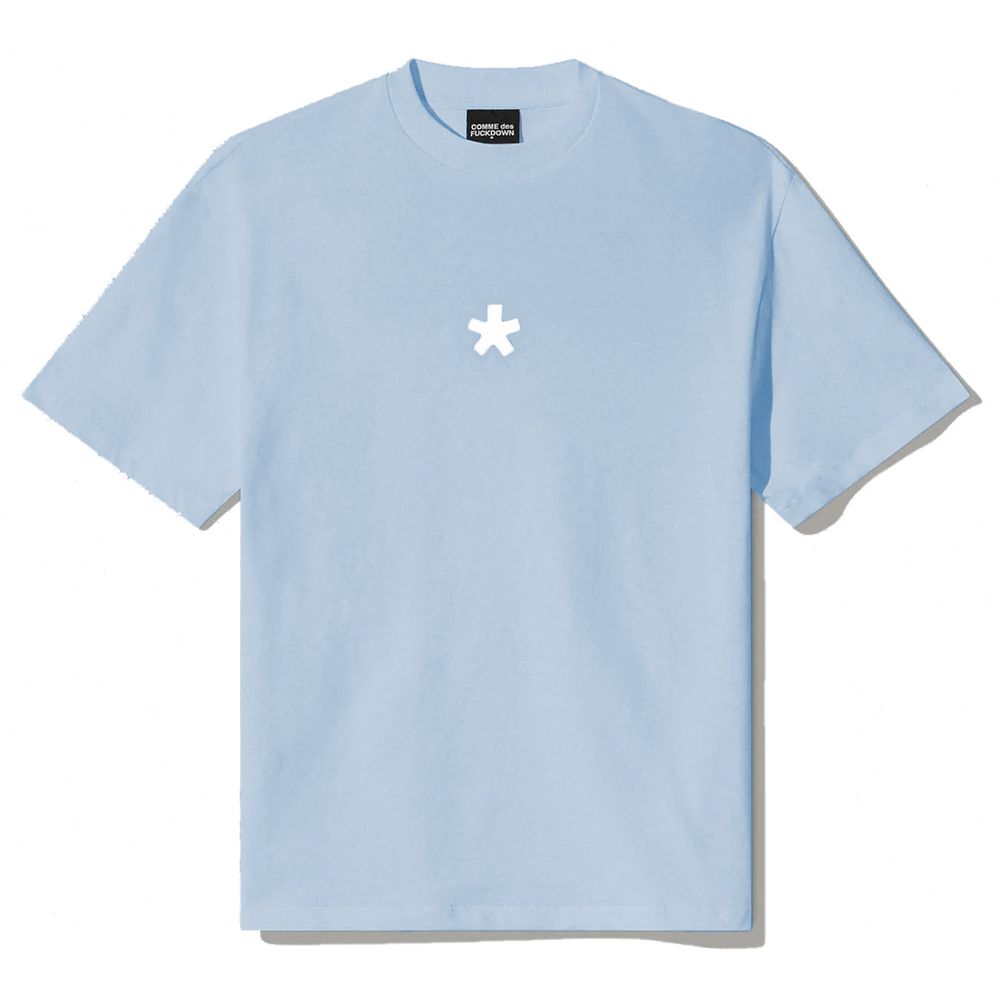 Blue Cotton Women T-Shirt-Comme Des Fuckdown-LabelTerrace.com