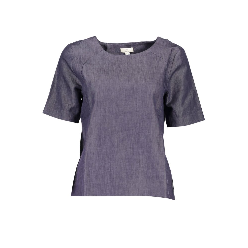 Blue Cotton Women T-Shirt-Gant-LabelTerrace.com