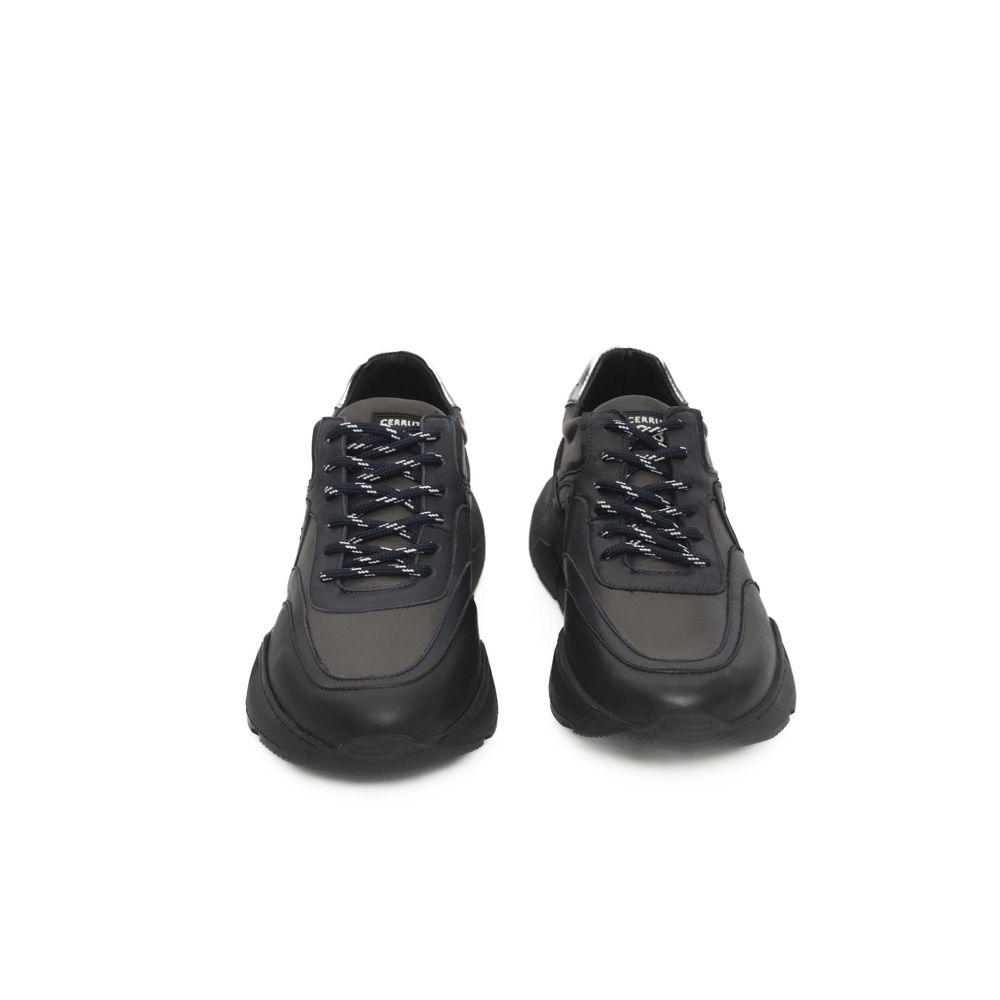 Blue Cowhide Men Sneaker-Cerruti 1881-LabelTerrace.com