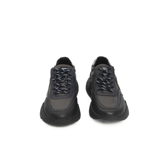 Blue Cowhide Men Sneaker-Cerruti 1881-LabelTerrace.com