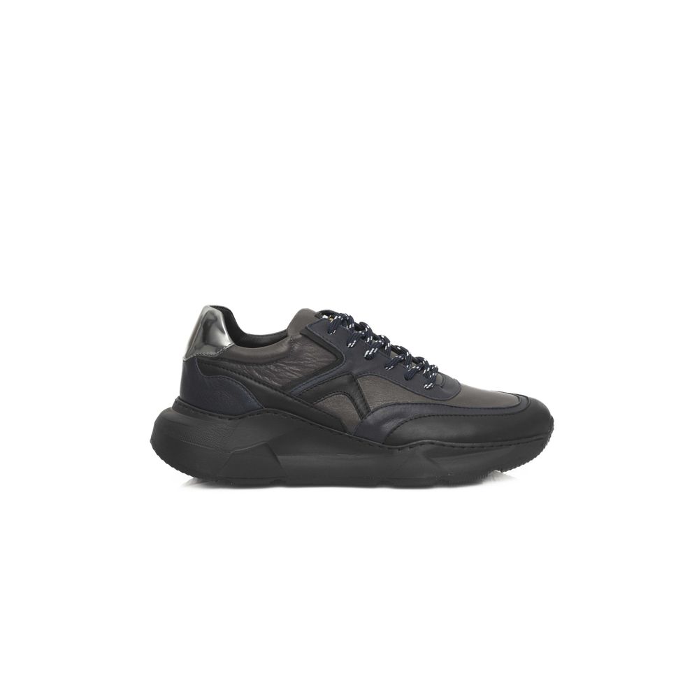 Blue Cowhide Men Sneaker-Cerruti 1881-LabelTerrace.com