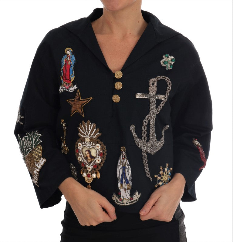 Blue Crystal MAMMA Sicily Jacket-Dolce & Gabbana-LabelTerrace.com