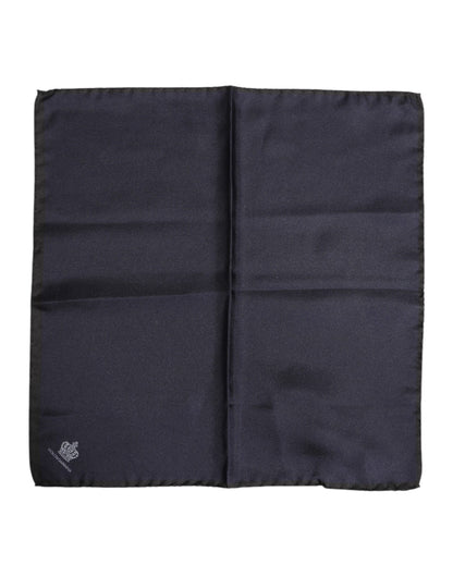 Blue DG Crown Silk Square Men Foulard Scarf-Dolce & Gabbana-LabelTerrace.com