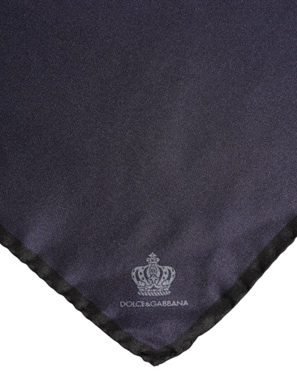 Blue DG Crown Silk Square Men Foulard Scarf-Dolce & Gabbana-LabelTerrace.com