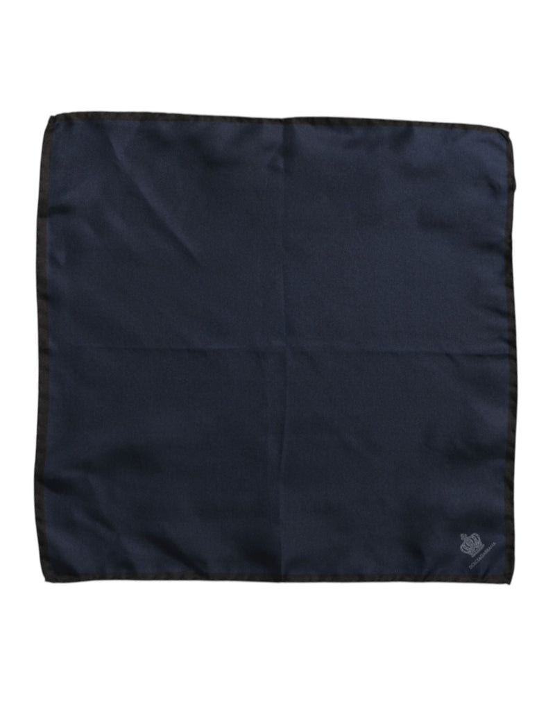 Blue DG Crown Silk Square Men Foulard Scarf-Dolce & Gabbana-LabelTerrace.com