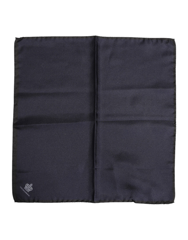 Blue DG Crown Silk Square Men Foulard Scarf-Dolce & Gabbana-LabelTerrace.com