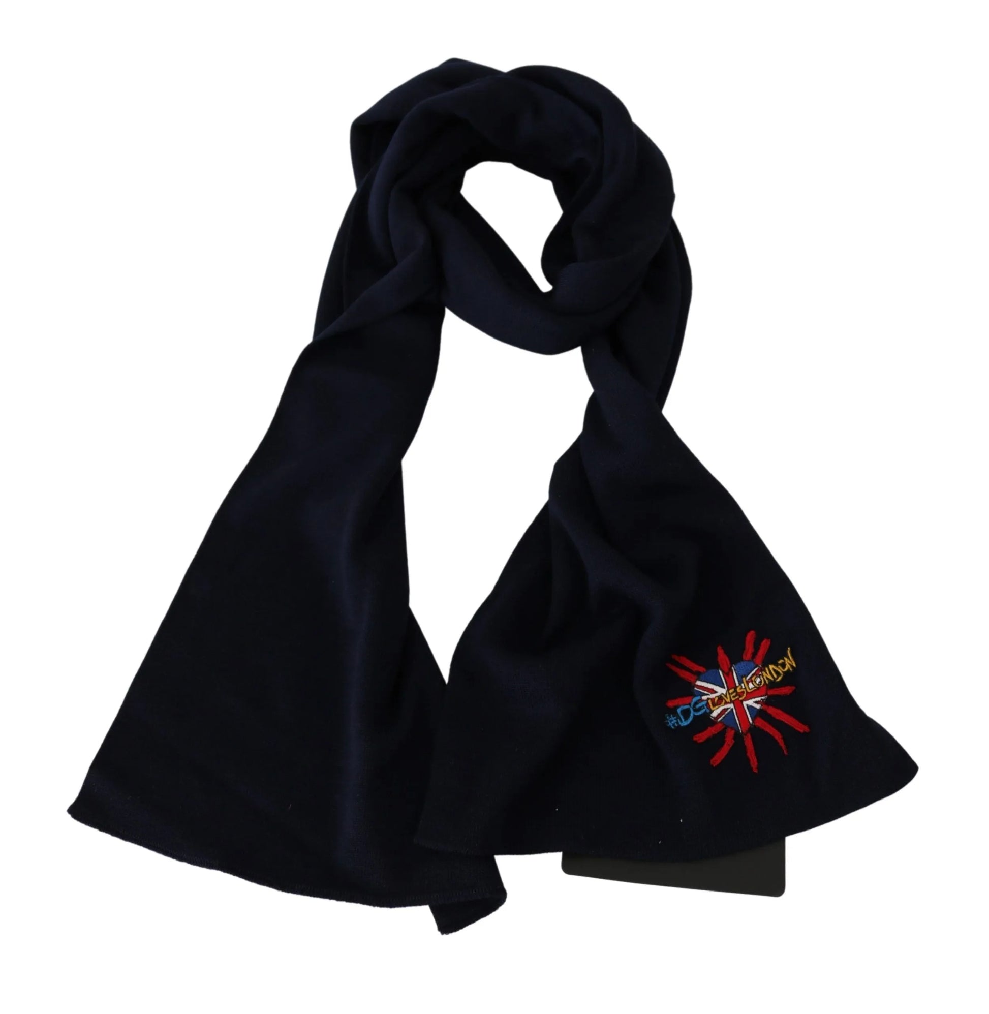 Blue #DGLovesLondon Wrap Shawl Wool Scarf-Dolce & Gabbana-LabelTerrace.com