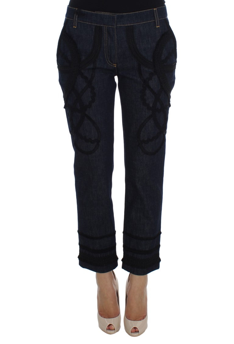 Blue Denim Cotton CAPRI Torero Jeans-Dolce & Gabbana-LabelTerrace.com