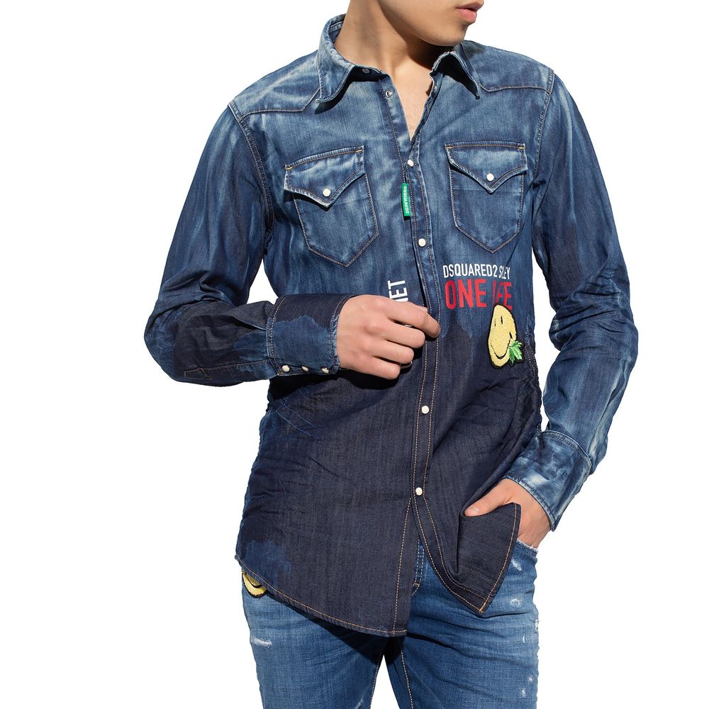 x Smiley Denim Shirt-Dsquared²-LabelTerrace.com