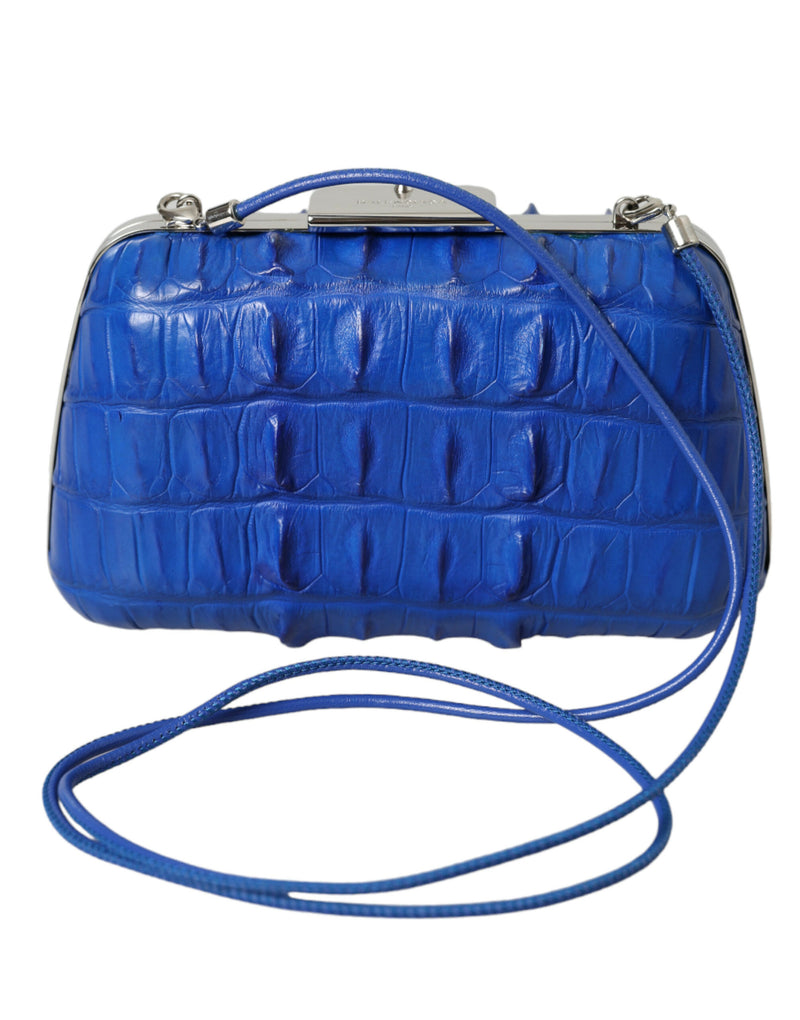 Blue Exotic Skin Leather Shoulder Crossbody Box Clutch Bag-Balenciaga-LabelTerrace.com