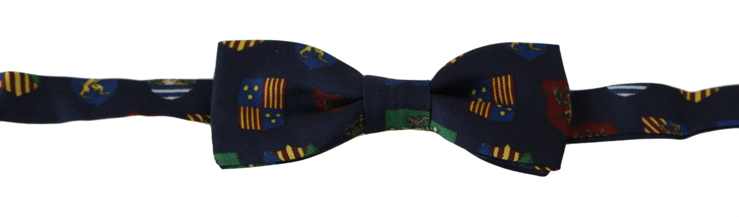 Blue Flags 100% Silk Adjustable Neck Papillon Men Bow Tie-Dolce & Gabbana-LabelTerrace.com