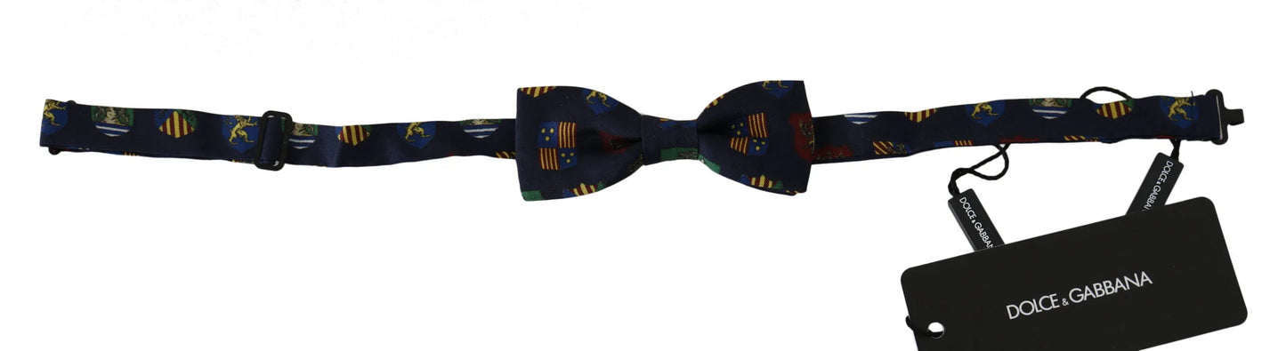 Blue Flags 100% Silk Adjustable Neck Papillon Men Bow Tie-Dolce & Gabbana-LabelTerrace.com