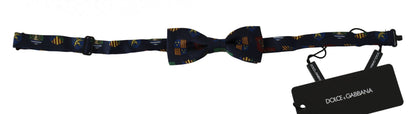 Blue Flags 100% Silk Adjustable Neck Papillon Men Bow Tie-Dolce & Gabbana-LabelTerrace.com