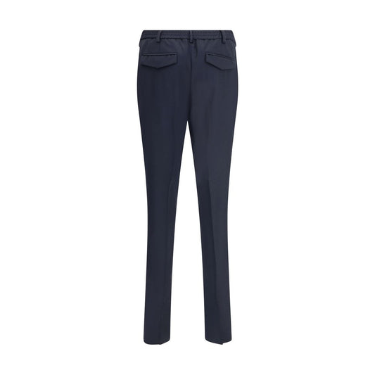 Blue Fleece Wool Chino Pants