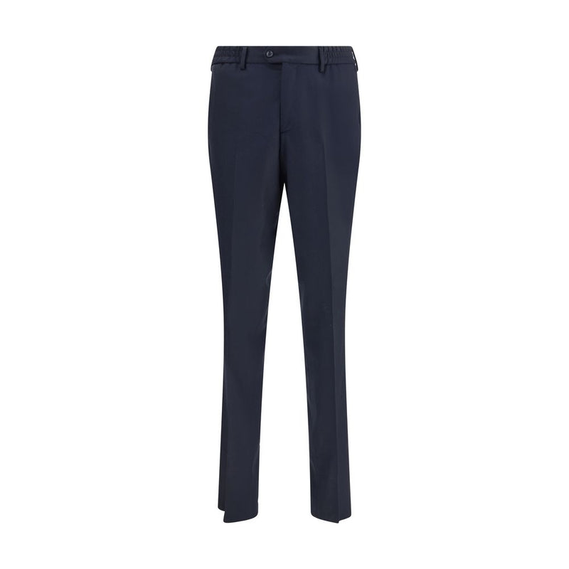 Blue Fleece Wool Chino Pants