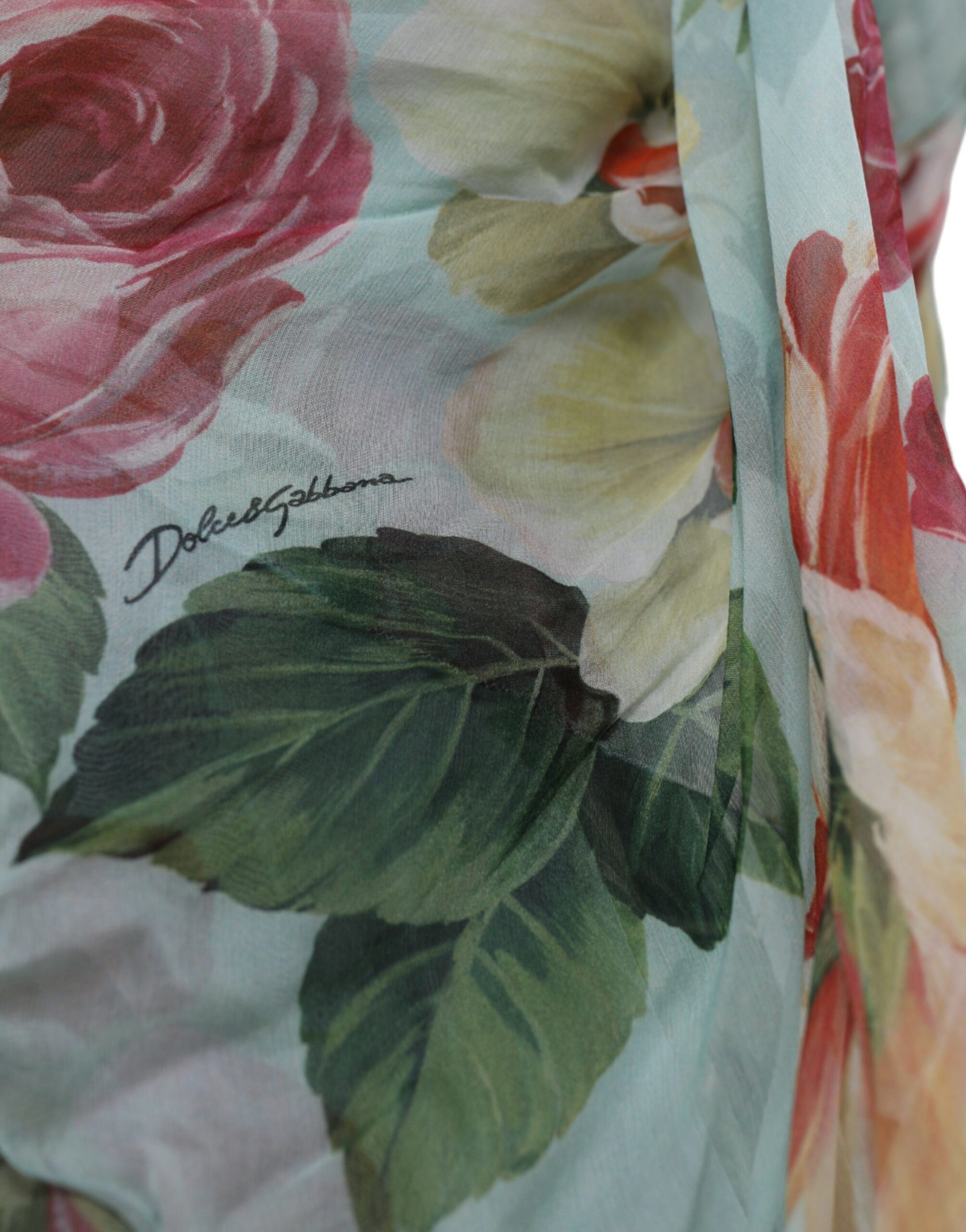 Blue Floral Print Tiered Long Maxi Dress-Dolce & Gabbana-LabelTerrace.com