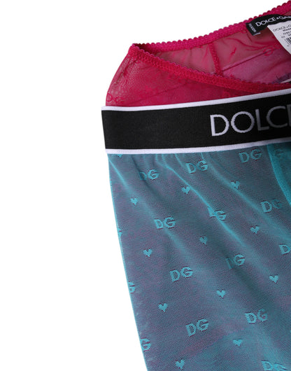 Blue Fuchsia Logo Lingerie Cropped Underwear