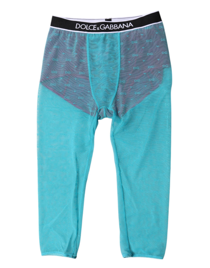 Blue Fuchsia Logo Lingerie Cropped Underwear-Dolce & Gabbana-LabelTerrace.com