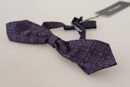 Blue Geometric Silk Adjustable Neck Papillon Tie