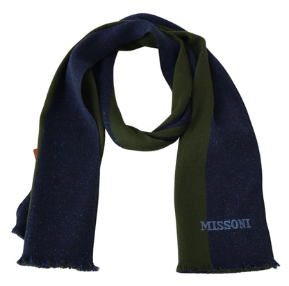 Blue Green Wool Unisex Neck Wrap Shawl Blue