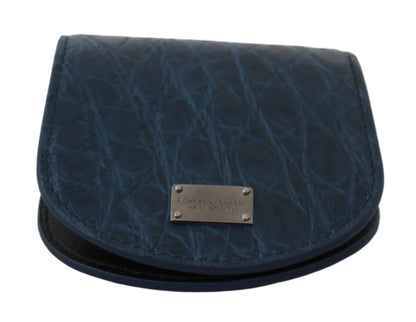 Blue Holder Pocket Wallet Blue Exotic Skin Condom Case-Dolce & Gabbana-LabelTerrace.com