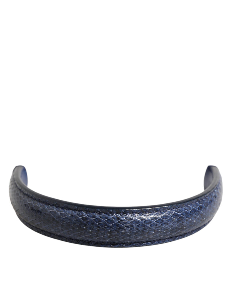 حقيبة يد جلدية كبيرة الحجم من آيرز باللون الأزرق وحزام كتف للنساء