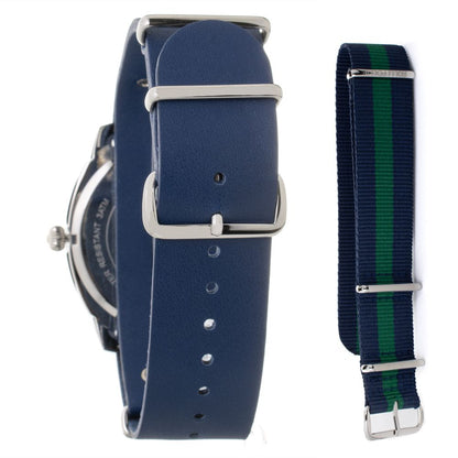 Blue Leather Dress Watch