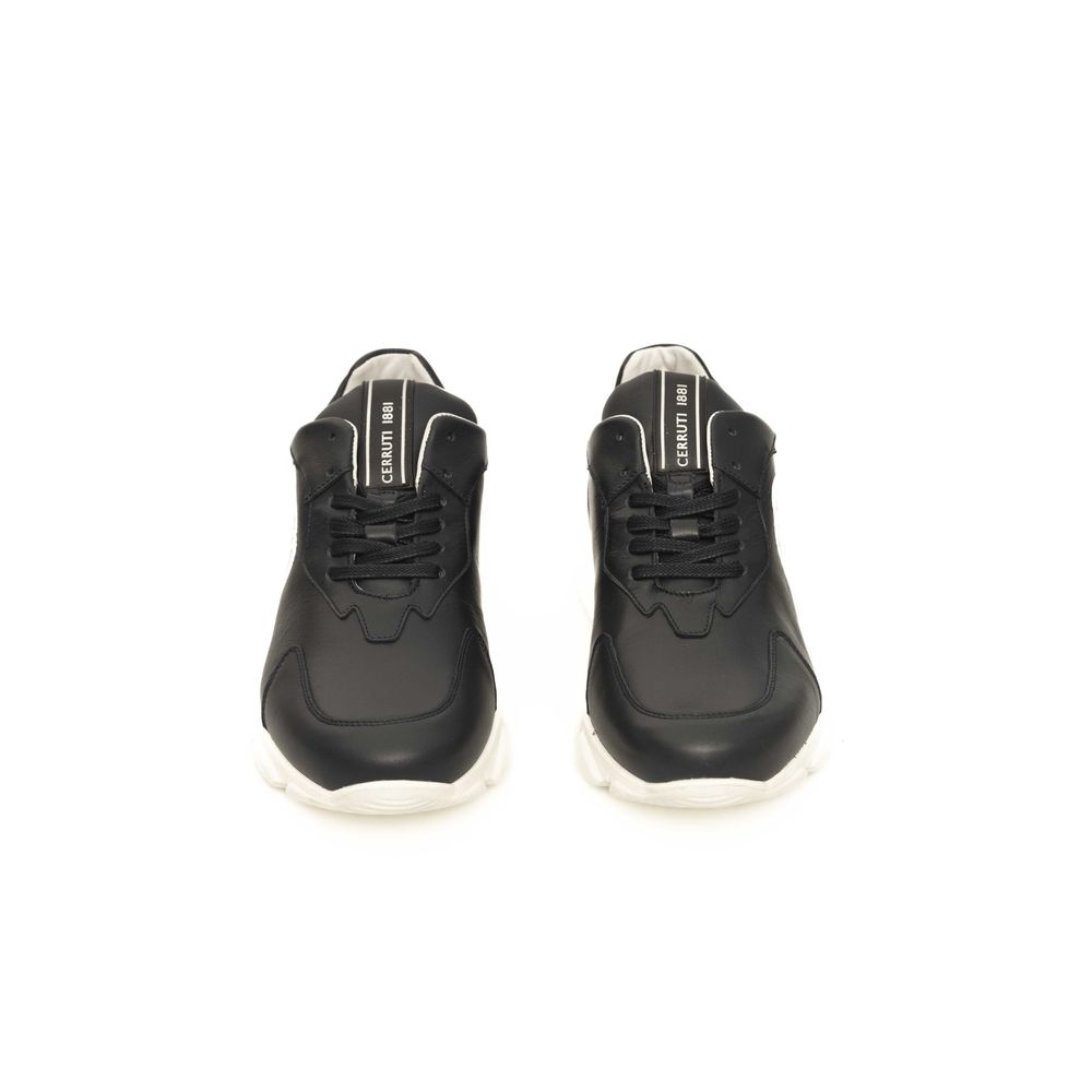 Blue Leather Men Sneaker-Cerruti 1881-LabelTerrace.com