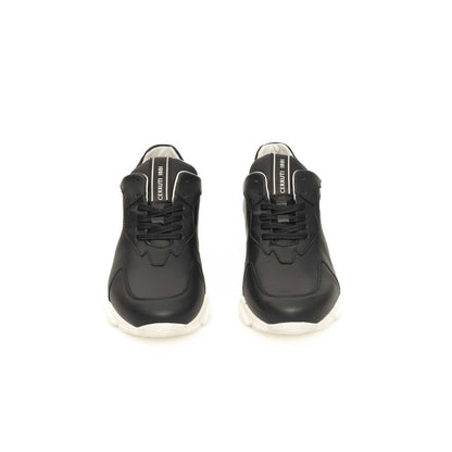 Blue Leather Men Sneaker-Cerruti 1881-LabelTerrace.com