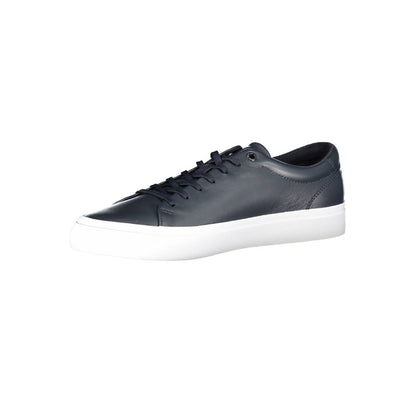 Blue Leather Men Sneaker-Tommy Hilfiger-LabelTerrace.com