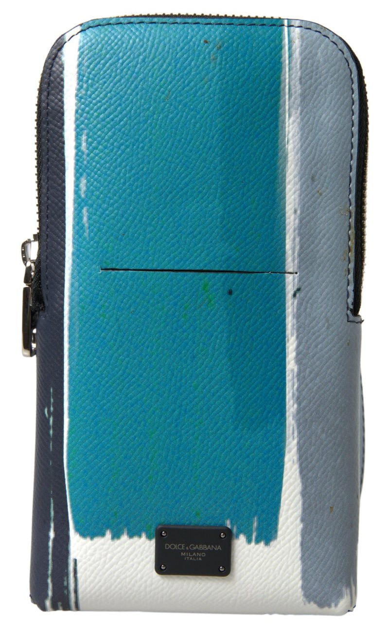 Blue Leather Purse Crossbody Sling Phone Bag Unisex-Dolce & Gabbana-LabelTerrace.com