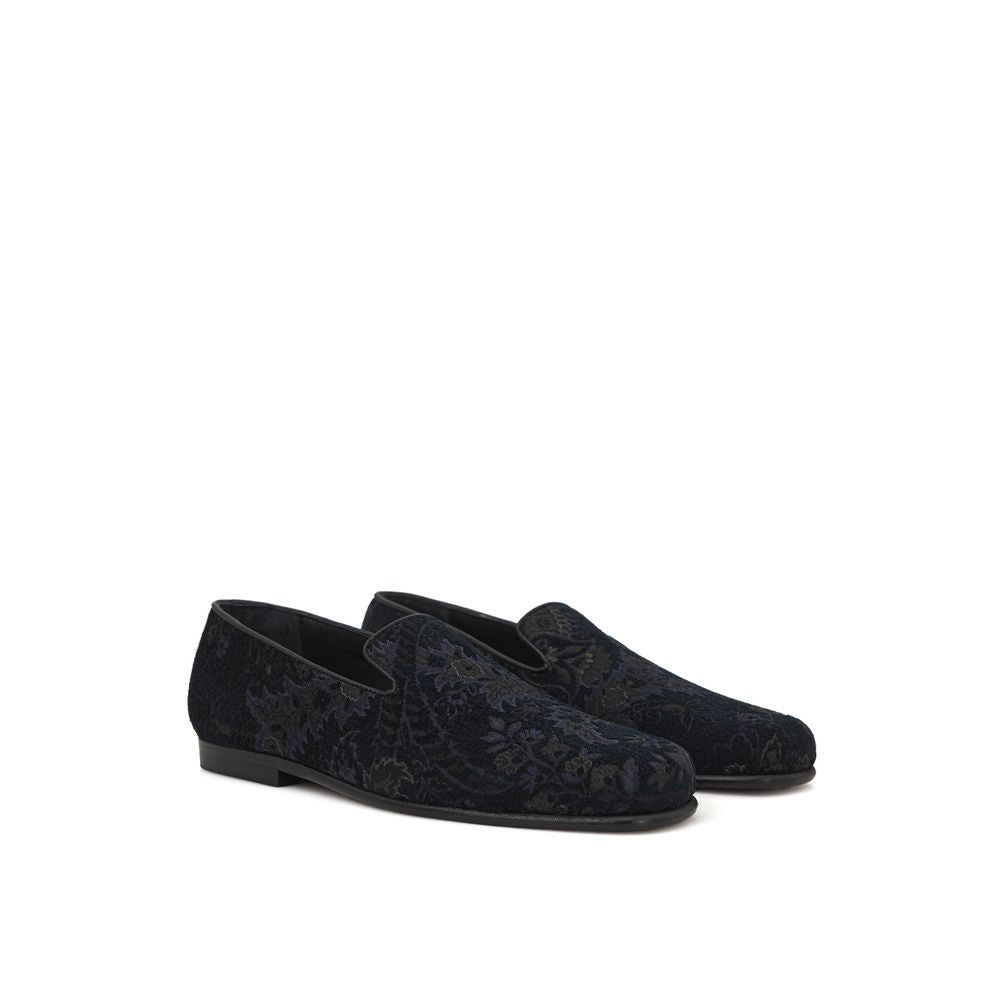 Blue Leather Slip-On Loafer-Etro-LabelTerrace.com