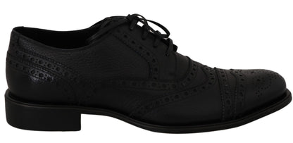 Blue Leather Wingtip Oxford Dress Shoes