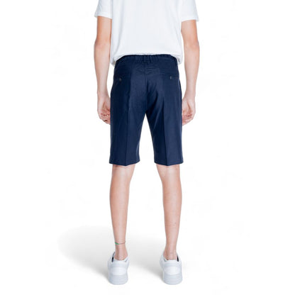 Blue Linen Bermuda
