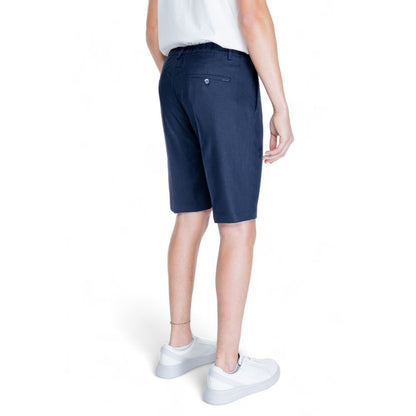 Blue Linen Bermuda