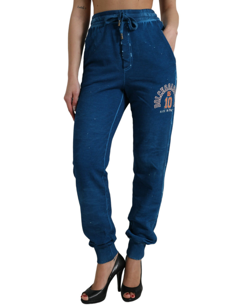 Blue Logo Cotton Jogger Sweatpants Pants-Dolce & Gabbana-LabelTerrace.com