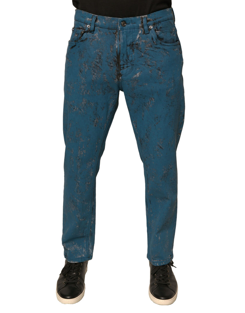 Blue Logo Cotton Stretch Skinny Denim Jeans-Dolce & Gabbana-LabelTerrace.com