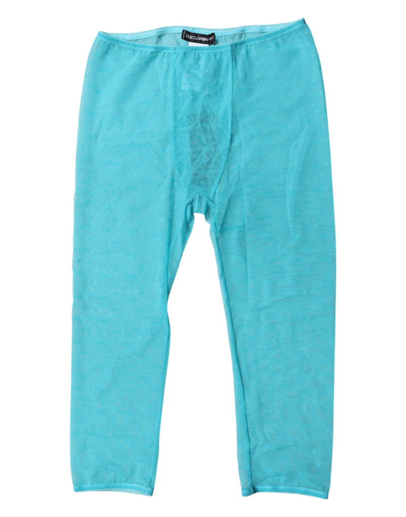 Blue Logo Lace Lingerie Cropped Tight Underwear-Dolce & Gabbana-LabelTerrace.com