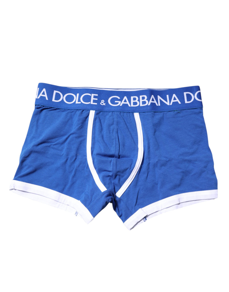 Blue Logo Waist Regular Boxer Brief Underwear-Dolce & Gabbana-LabelTerrace.com
