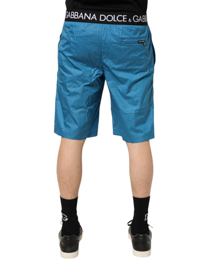 Blue Logo Waistband Beachwear Shorts Swimwear