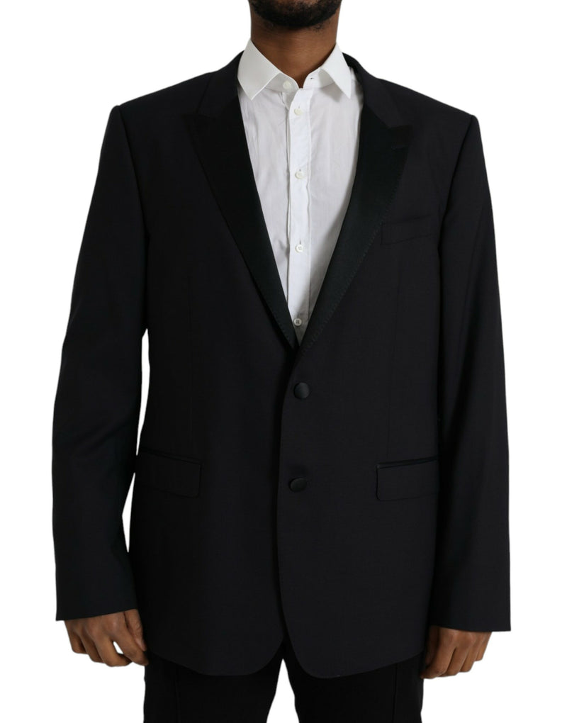 Blue MARTINI Single Breasted Coat Blazer-Dolce & Gabbana-LabelTerrace.com