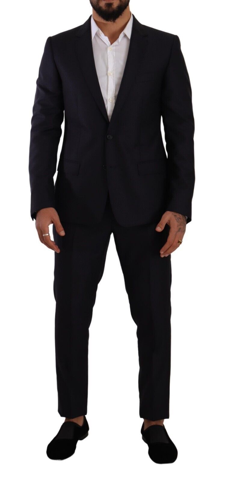 Blue MARTINI Slim fit 2 Piece Coat Suit-Dolce & Gabbana-LabelTerrace.com